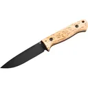 Boker Knives DBK Bushfriend 2000 Fixed Blade Knife 4.33" Drop Point 80CrV2 Black Blade Curly Birch Handle Brown - Boker Knives