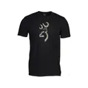 Browning Men's Camo Buckmark Short Sleeve Crew Neck T Shirt Black XL - Browning