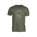 Browning Men's Camo Buckmark Short Sleeve Crew Neck T Shirt Green XL - Browning