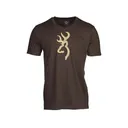 Browning Men's HT Buckmark Short Sleeve Crew Neck T Shirt Brown 2XL - Browning