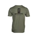 Browning Men's Emblem Short Sleeve Crew Neck T Shirt Military Green Large - Browning