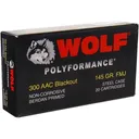 Wolf Polyformance Steel Case 300 AAC Blackout Ammo 145 Grain Full Metal Jacket Case of 500 (25 Boxes of 20) - Wolf Ammunition