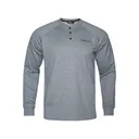 First Lite Men's ThermaGrid Long Sleeve Henley Shirt Heather Gray 2XL - First Lite