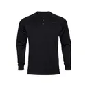 First Lite Men's ThermaGrid Long Sleeve Henley Shirt Black Medium - First Lite