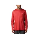 Columbia Men's PFG Terminal Tackle Fish Flag Long Sleeve Shirt Polyester Red Spark Large - Columbia