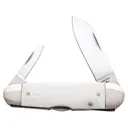 Bear & Son Piranha Pocket Knife 2.75" Drop Point 440 Satin Blade Bone Handle White - Bear & Son