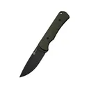 CIVIVI Jencks Fixed Blade Knife 3.54" Drop Point Sandvik 14C28N Black Stonewash Blade G-10 Handle OD Green - Civivi