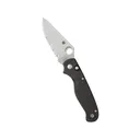 Spyderco Button Up Pocket Knife 3.27" Drop Point 8Cr13MoV Satin Partially Serrated Blade Carbon Fiber Handle Black - Spyderco