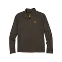 Browning Men's Long Sleeve Quarter Zip Merino Wool Base Layer Shirt Major Brown Large - Browning