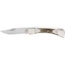 Buck Knives 110 Elk Pocket Knife 3.75" Clip Point 420HC Satin Blade Elk Handle Antler - Buck Knives