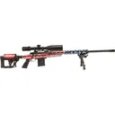 Howa M1500 Bolt Action Rifle 25 Creedmoor 24" Black Threaded Barrel Black Frame American Flag Chassis With Scope - Howa