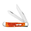 Case Trapper Pocket Knife 3.27" Clip Point, Spey Tru-Sharp Polished Blade Crandall Jigged Bone Handle Tequila Sunrise - Case