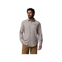 Columbia Men's Cornell Woods Flannel Shirt Dark Stone Cozy Check Medium - Columbia