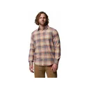 Columbia Men's Cornell Woods Flannel Shirt Teak Brown Textured Plaid 2XL - Columbia