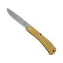 White River Knives Mudbug Pocket Knife 3.5" Straightback CPM MagnaCut Stonewashed Blade Micarta Handle Brown - White River Knives