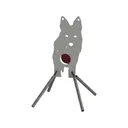 Atlas Target Works Reactive Steel Target Coyote Front Facing with Stand - Atlas Target Works