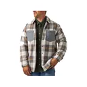 Burlebo Men's Montana Shirt Jacket Coyote Plaid Medium - Burlebo