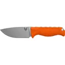 Benchmade Hunt Steep Country Fixed Blade Knife 3.5" Drop Point CPM S30V Stonewashed Blade Santoprene Handle Orange - Benchmade