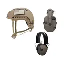 Walker's Non-Ballistic Bump Helmet with Razor Slim Electronic Ear Muffs and ARC Mount Flat Dark Earth - Walker's