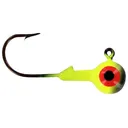 Big Bite Baits Double Dot 2 Color 1/16oz Round Ball Jighead Black/Chartreuse - Big Bite Baits