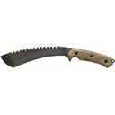 TOPS Knives Tundra Trekker Fixed Blade Knife 9" Kukri 1095 Tactical Stone Blade Canvas Micarta Handle Tan - Tops Knives