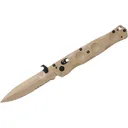 Benchmade Mini SOCP Pocket Knife 3.76" Partially Serrated Spear Point CPM S30V Tan Blade G-10 Handle Desert Tan - Benchmade