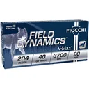 Fiocchi Field Dynamics 204 Ruger Ammo 40 Grain Hornady V-Max Polymer Tip Box of 20 - Fiocchi