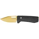SOG Ultra XR Assisted Opening Pocket Knife 2.8" Clip Point CPM S35VN Gold Blade Carbon Fiber Handle Black - SOG Knives