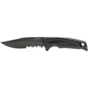 SOG Recondo FX Fixed Blade Knife 4.6" Partially Serrated Clip Point 440C Black Blade Rubber Handle Black - SOG Knives