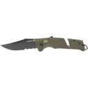 SOG Trident AT Pocket Knife 3.7" Partially Serrated Clip Point Cryo D2 Titanium Nitride Blade Glass Reinforced Nylon (GRN) Handle Flat Dark Earth - SOG Knives