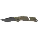 SOG Trident AT Pocket Knife 3.7" Partially Serrated Clip Point Cryo D2 Titanium Nitride Blade Glass Reinforced Nylon (GRN) Handle Olive Drab - SOG Knives