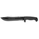 SOG Jungle Primitive  Machete 9.5" Partially Serrated 8Cr13MoV Black Blade Kraton Handle Black - SOG Knives