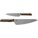 White River Knives Liong Mah 2 Knife Chef Set Richlite Black/Maple - White River Knives