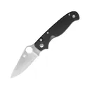 Spyderco Button Up Pocket Knife 3.25" Drop Point 8Cr13MoV Satin Blade G-10 Handle Black - Spyderco