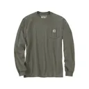 Carhartt Men's Loose Fit Heavyweight Long Sleeve Crew Neck Pocket T Shirt Dusty Olive XL - Carhartt