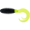 Big Bite Baits Ring Triple Tip Grub Black/Chartreuse Tail - Big Bite Baits