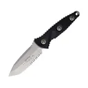 Microtech SOCOM Alpha Mini Fixed Blade Knife 3.75" Partially Serrated Tanto Point Bohler M390 Stonewashed Blade G-10 Handle Black - Microtech Knives