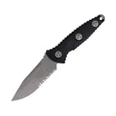 Microtech SOCOM Alpha Mini Fixed Blade Knife 3.75" Partially Serrated Clip Point Bohler M390 Apocalyptic Blade G-10 Handle Black - Microtech Knives