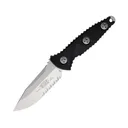 Microtech SOCOM Alpha Mini Fixed Blade Knife 3.75" Partially Serrated Clip Point Bohler M390 Stonewashed Blade G-10 Handle Black - Microtech Knives