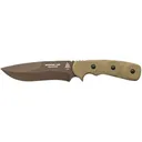 TOPS Knives Mountain Lion Field Edition Fixed Blade Knife 15.75" Drop Point 1095 Brown Blade Canvas Micarta Handle Green - TOPS Knives