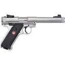 Ruger Mark IV Target 22 Long Rifle Pistol 5.5" Threaded Barrel 10+1 Round Stainless Slide Black Grip Stainless Frame - Ruger