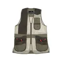 Wild Hare Men's Range Shooting Vest with Leather Trim Right Hand Sage/Brown XL - Wild Hare Shooting Gear