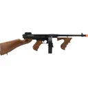 Thompson 1928 Chicago Typewriter AEG Battery Powered Airsoft Rifle 6mm BB Full-Auto/Semi-Auto Black Wood - Thompson