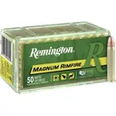 Remington 22 Winchester Magnum Rimfire (WMR) Ammo 40 Grain Jacketed Soft Point Box of 500 (10 Boxes of 50) - Remington