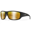 Wiley X Men's WX Omega Polarized Sunglasses Matte Black Frame Captivate Bronze Mirror Lens - Wiley X