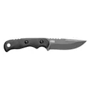 TOPS Knives Tex Creek Fixed Blade Knife 4.19" Drop Point 1095 Sniper Gray Blade Canvas Micarta Handle Black - TOPS Knives