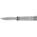 Kershaw Lucha Butterfly Knife 4.6" Clip Point Sandvik 14C28N Stonewashed Blade Stainless Steel Handle Steel Stonewash - Kershaw Knives