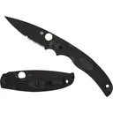 Spyderco Native Chief Folding Knife 4.02" Partially Serrated Drop Point CTS BD1N Black Blade Fiberglass Reinforced Nylon (FRN) Handle Black - Spyderco