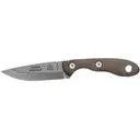 TOPS Knives Scandi Trekker Fixed Blade Knife 3.63" Drop Point 1095 Tumble Blade Canvas Micarta Handle Green - TOPS Knives