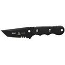 TOPS Knives SAW Special Assault Weapon Fixed Blade Knife 3.5" Partially Serrated Tanto Point 1095 Black Traction Blade G-10 Handle Black - TOPS Knives